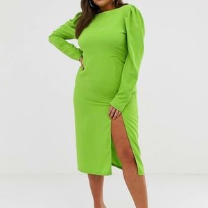 John Zack Plus Long Sleeve Midi Dress with open back (Size US 16)